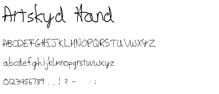 Artskyd Hand font
